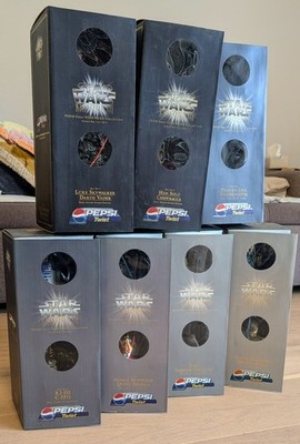 COMPLETE 7-Box Master Set: Star Wars Pepsi Twist Japan ''Sound Big Cap'' Busts