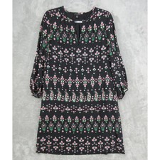 Ann Taylor Dress Womens Medium Floral Linen Blend Romantic Pockets Cottage Pink
