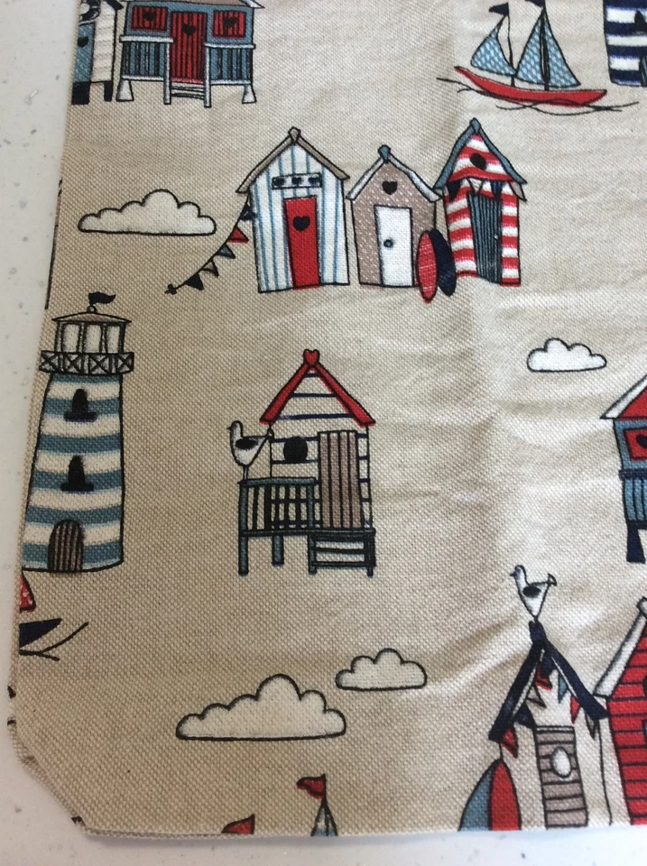 Foldable Reusable Shopping Bag Beach Huts Yachts Clouds Printed Tote Coin purse - Image 2 of 4