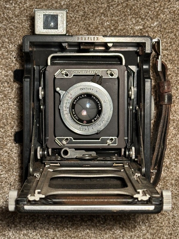 Graflex Century Graphic Film Camera Graflar 103mm f/4.5 Lens