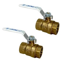 2-Pack 3/4-Inch FIP Female NPT Threaded FxF Heavy Duty Brass Ball Valve, Full...