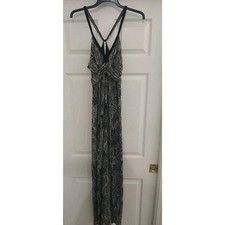 Express Leopard Print Sleeveless V-neck Maxi Dress