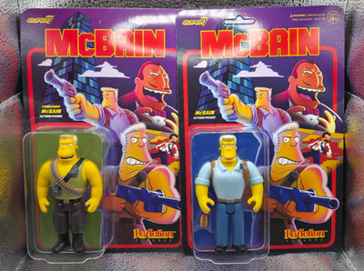 SUPER7 REACTION - THE SIMPSONS - MCBAIN - LOT - UNPUNCHED - PLEASE READ!!!!