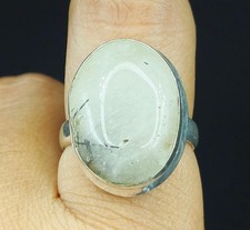 Natural Rutile Quartz Gemstone Handmade 925 Sterling Silver Ring Size-7.5 US