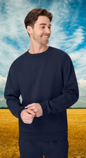 Hanes Sweatshirt Mens size M 38-40 Heavyweight Cotton Fleece Crewneck navy NEW