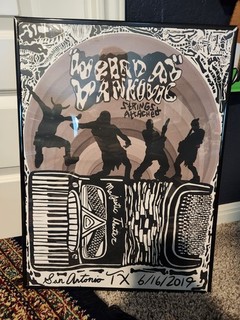 2019 Weird Al Yankovic Strings Attached Tour Poster San Antonio TX 18X24 Framed