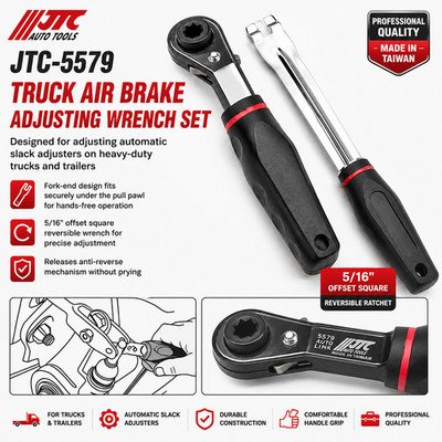 JTC-5579 Truck Air Brake Adjusting 5/16'' Offset Ratcheting Wrench Set