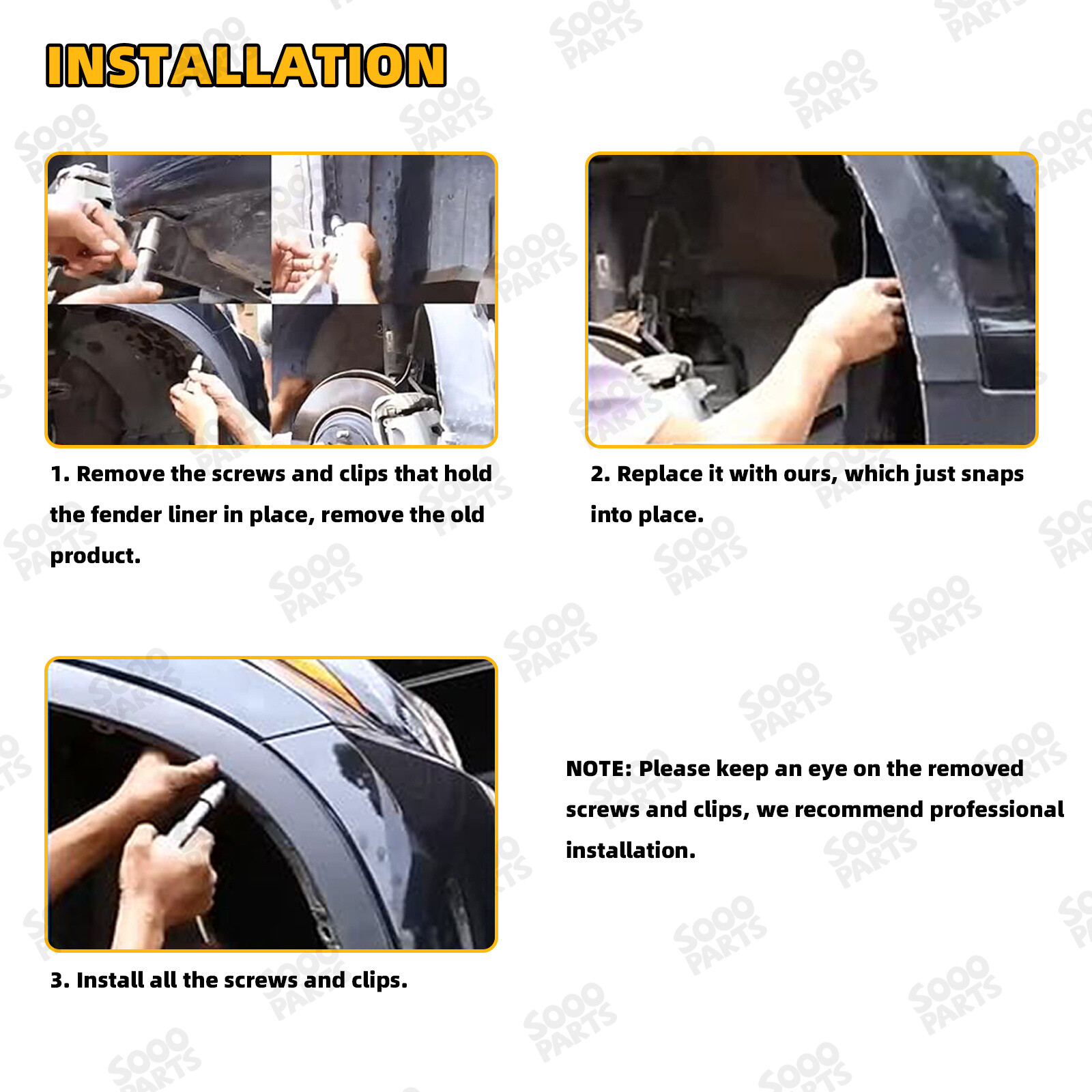 Pair Front Driver & Passenger Side Fender Liner For 2020-2024 Toyota Highlander