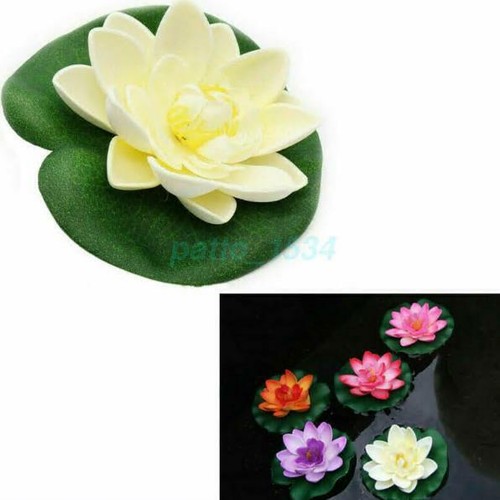 1/10PCS Artificial-Lotus Water Lily Floating Flower Garden Pool Pond Plant Decor - Picture 5 of 14