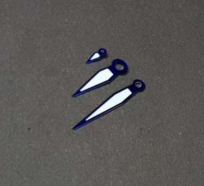 Zeigersatz ETA Unitas 6497 / 6498 Fliegeruhr Pilot Farbe: blau mit SLC1 Lume TOP