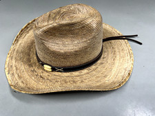 Straw Outback Hat Natural Linen Sea Grass - Leather and Bead Accents