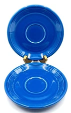 TWO WONDERFUL FIESTA FIESTAWARE COBALT BLUE SAUCERS, EXCELLENT CONDITION