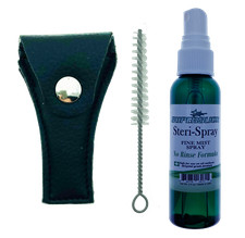 Mr Tuba Leather Look Cornet Mouthpiece Pouch with Mouthpiece Brush & Steri-Spray