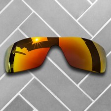 Polarized Fire Red Mirrored Sunglasses Replacement Lenses for-Oakley Batwolf