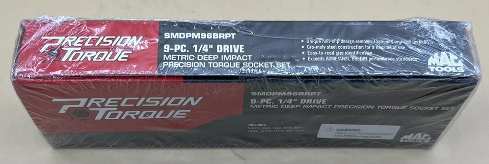 MAC TOOL SMDPM96BRPT 9PC 1/4" DRIVE METRIC DEEP IMPACT SOCKET SET (MVP028431) - Image 2 of 3