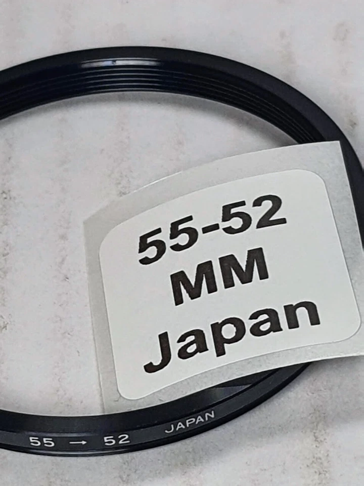 55-52mm Step-Down Lens Filter Converter Adapter Ring 55mm-52mm Metal E55-E52 - Image 3 of 4