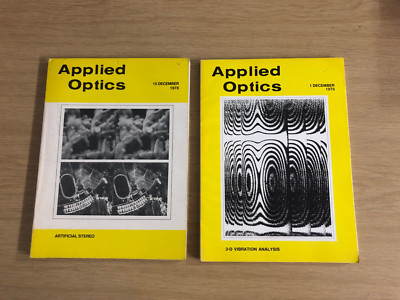 Applied Optics: 3-D Vibration Analysis & Artificial Stereo - 1978 - PB