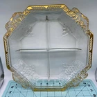 Vintage Federal Rosemary Dutch Rose Amber Depression Glass Oval Serving Bowl