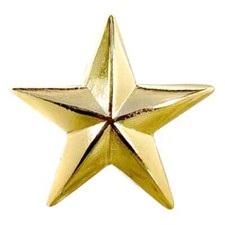 Western Cowboy Tack Set 6 Bright Gold Star Conchos 1"
