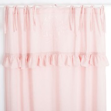 Mathilde Muschel Rosa bestickt 2x(145x250cm) Gardinen Vorhänge Shabby Scandi
