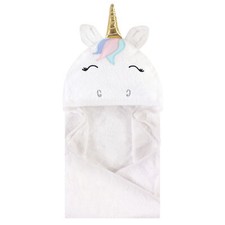 Hudson Baby Cotton Animal Face Hooded Towel, Multicolor Unicorn, One Size