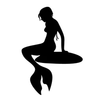 Mermaid Silhouette Decal Sticker Car Truck Tumbler Window Wall JDM
