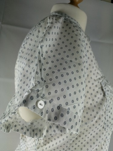 Yessica Ladies White &Black Pattern Shirt Blouse Top Uk12 NWOT 100%cotton - Picture 3 of 5