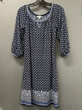 Max Studio Women’s Quarter Sleeve Dress Size XS - Navy Blue / Pattern