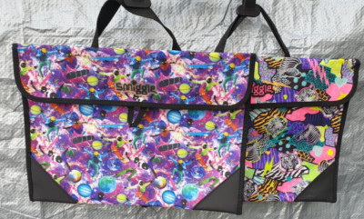 Smiggle Planets With Skateboarding Aliens + Animal Print Book Bag (2 Bags)