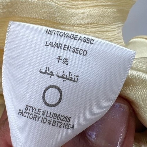 BCBGMazAzria Vestido Halter Amarillo Talla 8 Mujer Seda Pálido Lima Plisado - Imagen 6 de 8