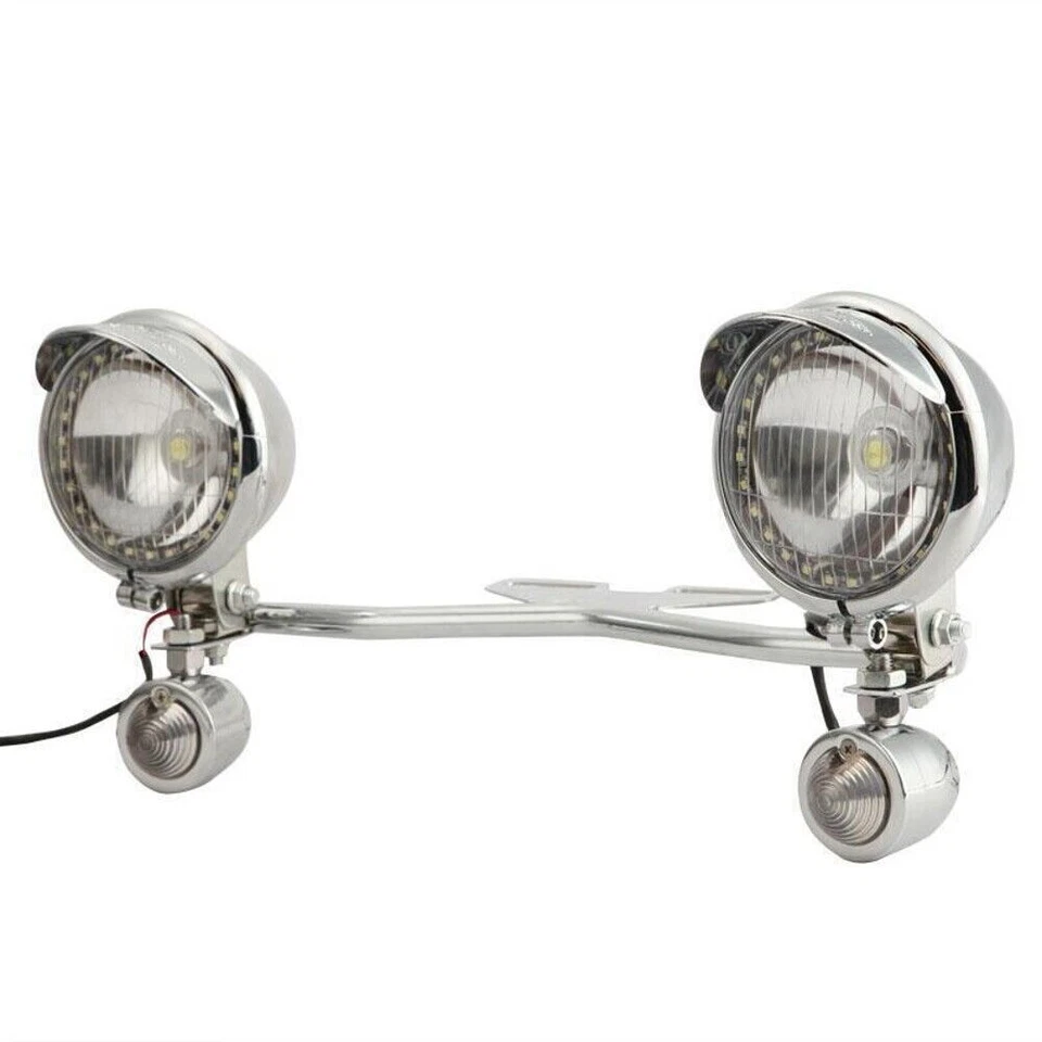 Driving Passing Fog W Turn Signal Lights Bar For Yamaha V Star 650 950 1100 1300 Foto 3 de 4