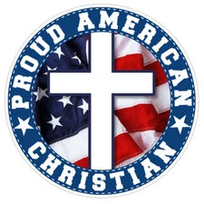Proud American CHRISTIAN Sticker - Car Truck Bumper Vinyl Decal Patriotic #FS242