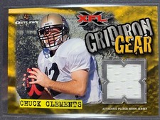 Chuck Clements 2001 Topps XFL Gridiron Gear Jersey Patch Card 