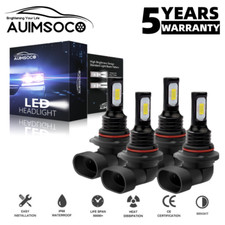 9005 9006 LED Headlights Kit Combo Bulbs 6500K High Low Beam Super White Bright