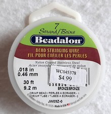 BEADALON 7 STRAND BEAD STRINGING WIRE JEWELRY MAKING .018" 30 FT
