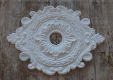 R41 Gips Stuck Rosette 42x29cm  Deckenrosetten Deko Stuckrosette Deckenspiegel 