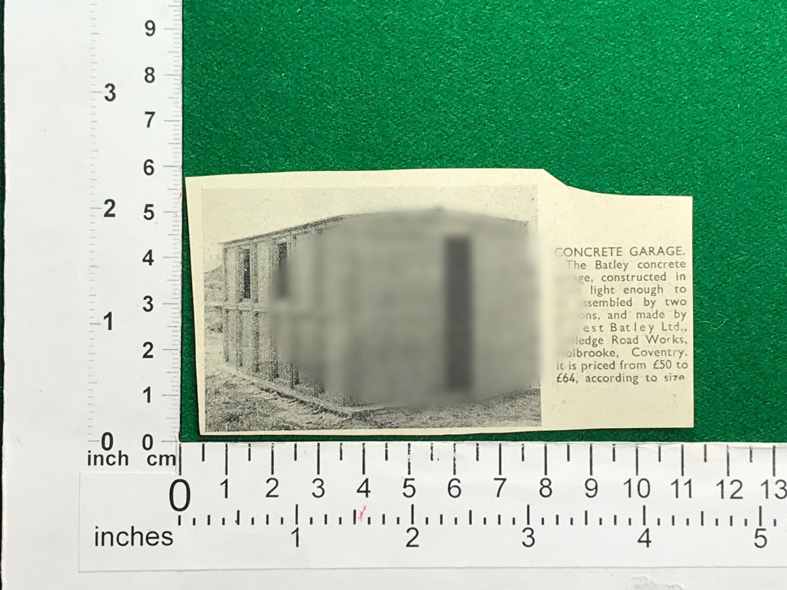 1946 concrete garage advert Ernest Batley Concrete Garages Holbrooke