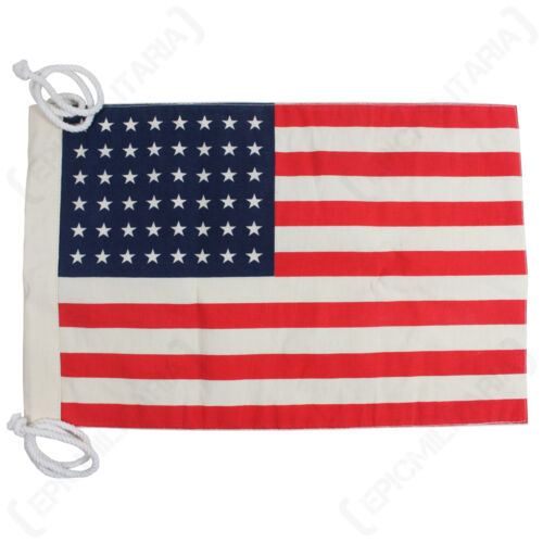 Small Vintage Style US Flag (48 Stars) - Jeep Flag WW2 Repro American Army New - Picture 1 of 1