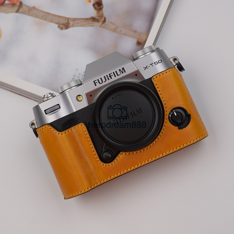 Leather Half Case For Fujifilm XT50 X-T50 Camera Retro Insert VR