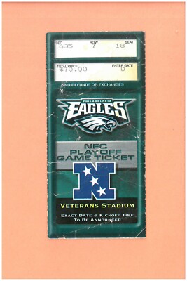 Tampa Bay Buccaneers at Philadelphia Eagles 12-31-2000 Wild Card playoff  ticket - Main Image