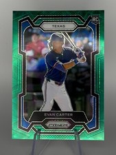 2024 Panini  Prizim #274 Base Prizm Green Scope Evan Carter - 73/75 Texas Ranger