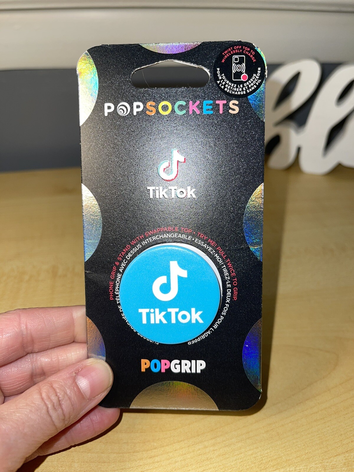 Tik Tok Blue PopSocket Single Grip & Stand Phones Tablet Holder 100% Authentic-image