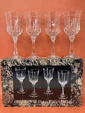 Toscany Classic Brighton Set of 4 Wine Glasses 24% Full Lead Crystal 6 oz