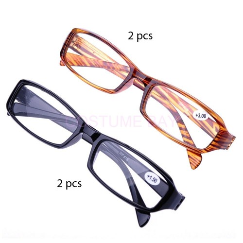 New Fashion Unisex Rectangular Black Brown Reading Glasses - Picture 2 of 5