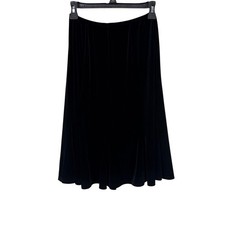 90s Notations Velvet Midi Skirt Size PM Black Pull On Holiday Whimsigoth Y2K