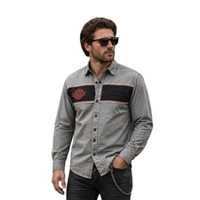Harley-Davidson Men's Blackened Pearl Shirt Iron Bond Copperblock L/S (356)