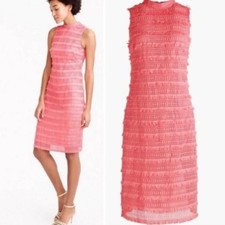 J. Crew Coral Fringe Sheath Dress
