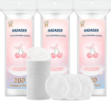 Cotton Rounds 300 Count Makeup Remover Pads, Hypoallergenic, Lint-Free  100 