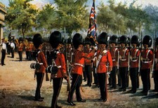 Grenadier Guards Presenting The Colours King George V British Army Postcard