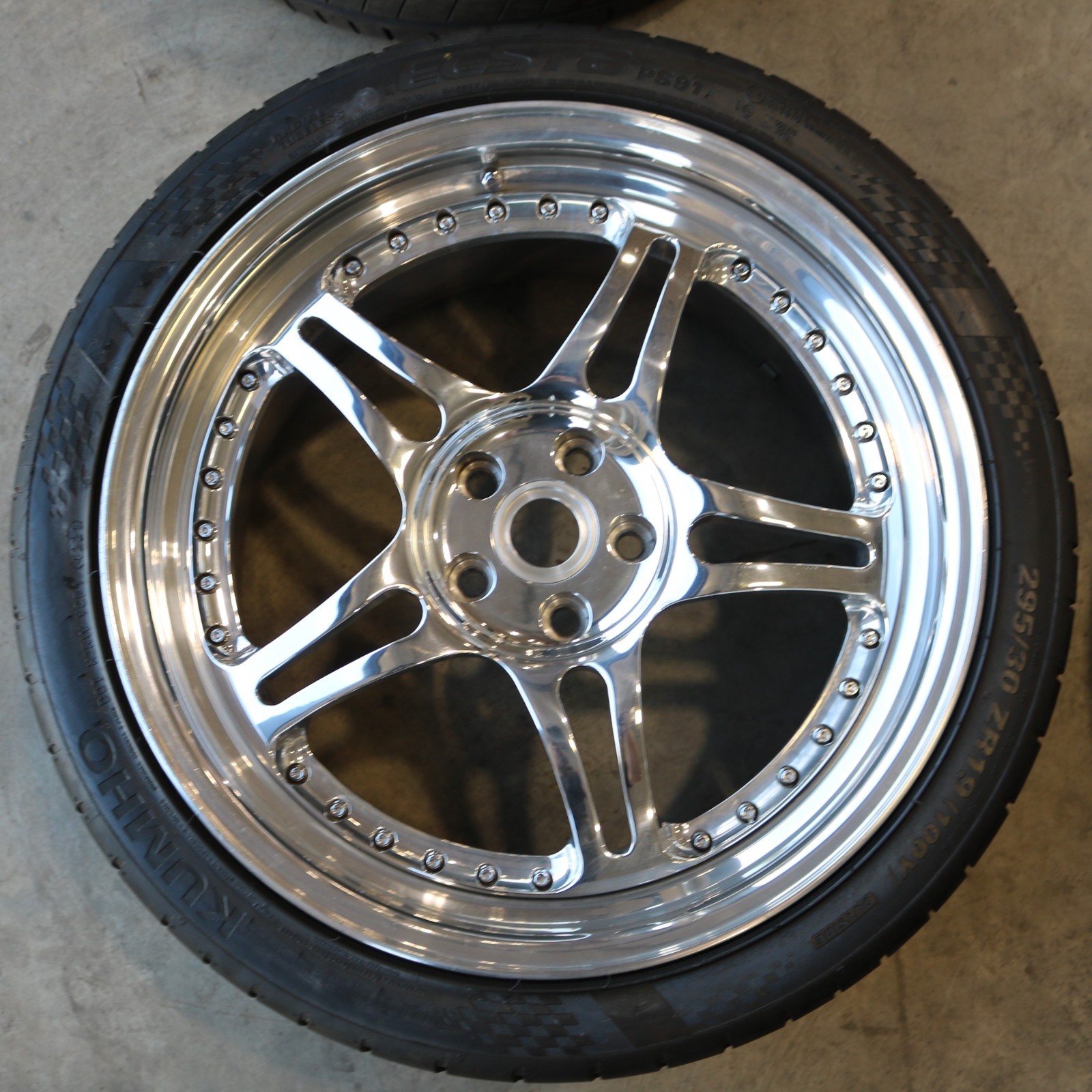 19x8.5 19x11 Staggered HRE 547 POLISHED w/ Kumho Ecsta PS91 Tires Fits Ferrari